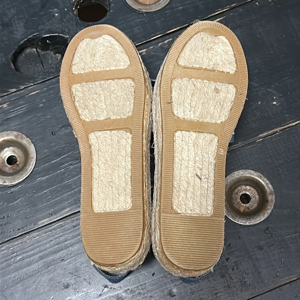 WHITE MOUNTAIN Highland Blue Denim Espadrille Sandals